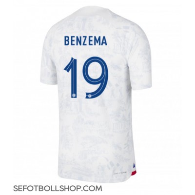 Billiga Frankrike Karim Benzema #19 Borta fotbollskläder VM 2022 Kortärmad